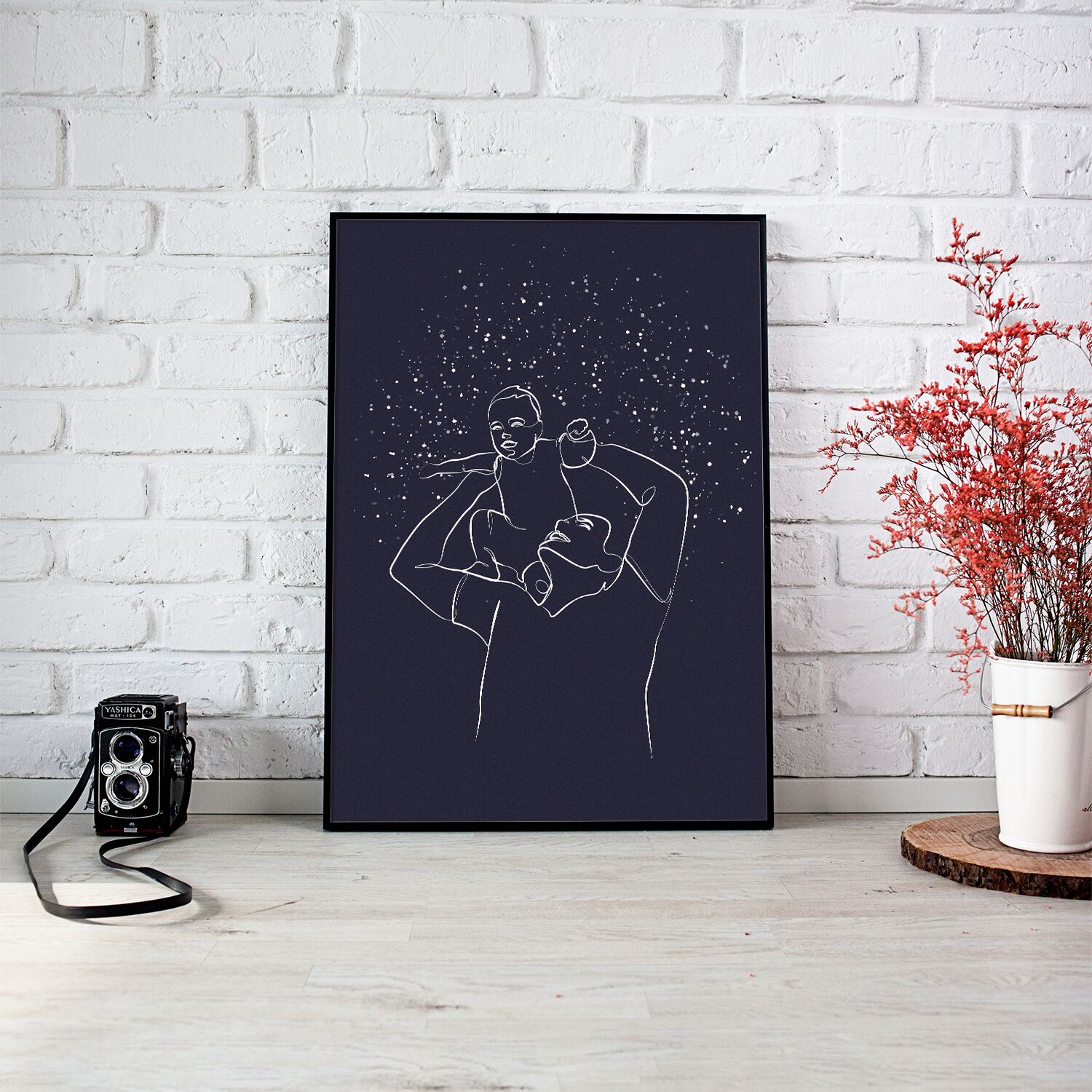 Baby On Father's Shoulder Premium Museum Quality Poster - Image 2