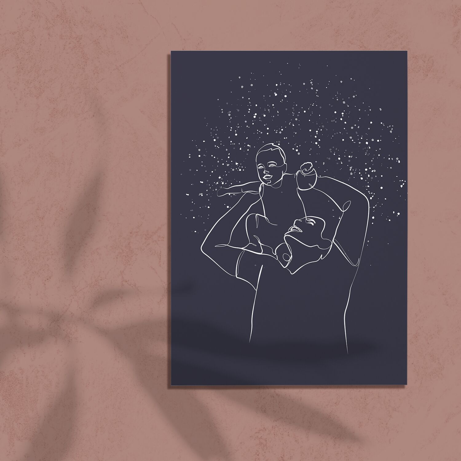 Baby On Father's Shoulder Premium Museum Quality Poster - Image 3