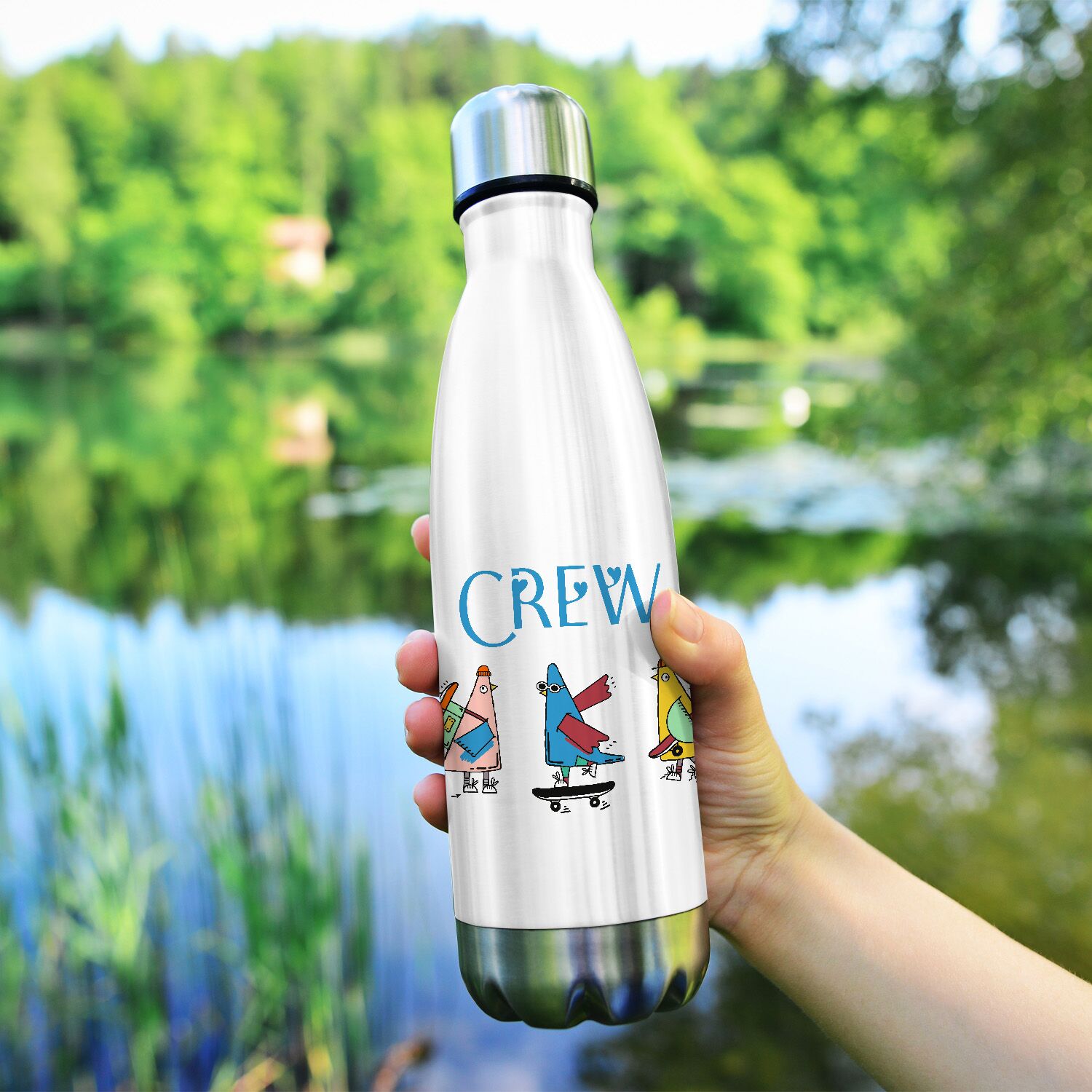 Crew Funny Chicken Stainless Steel Water Bottle - Image 2