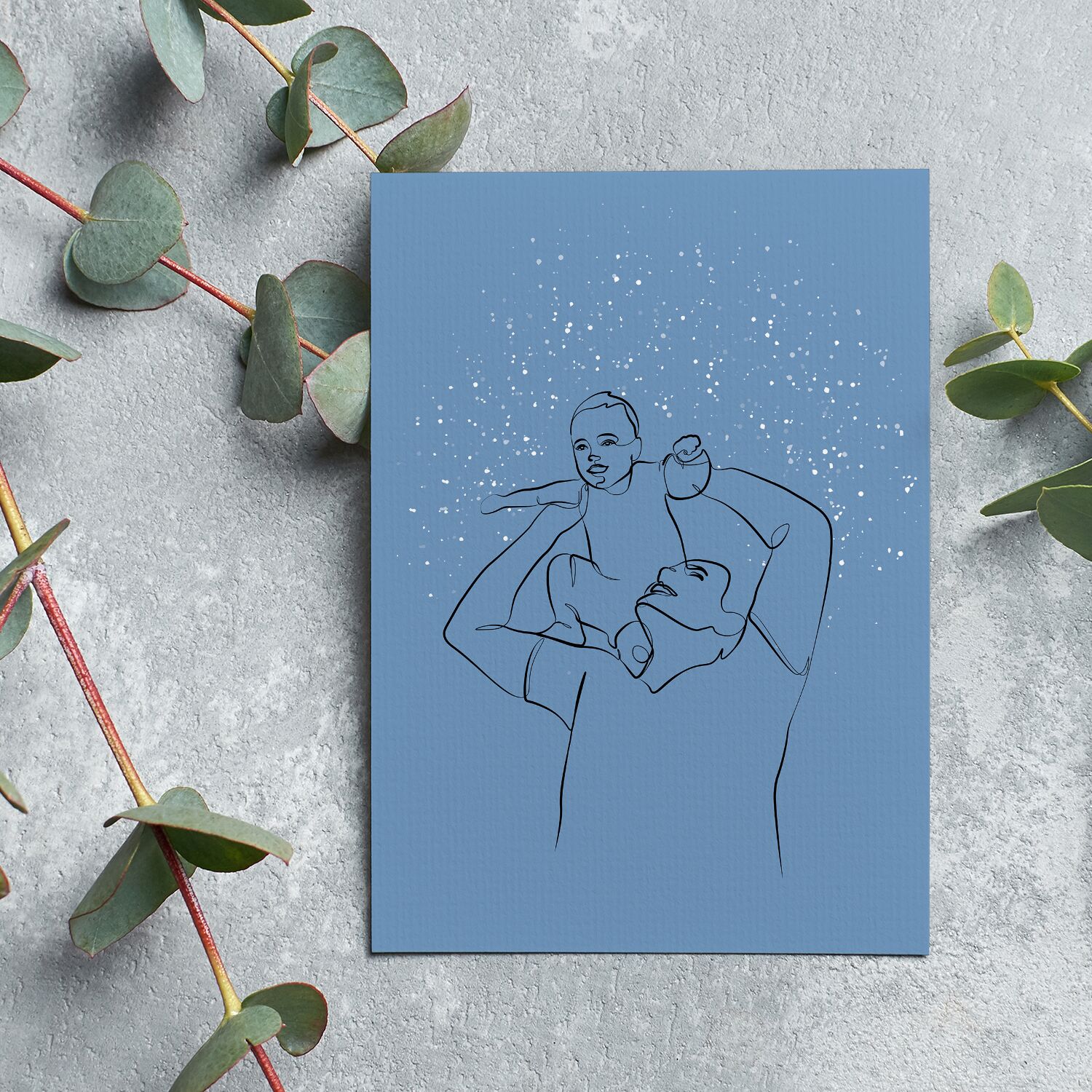 Baby On Father's Shoulder Premium Museum Quality Poster - Image 4