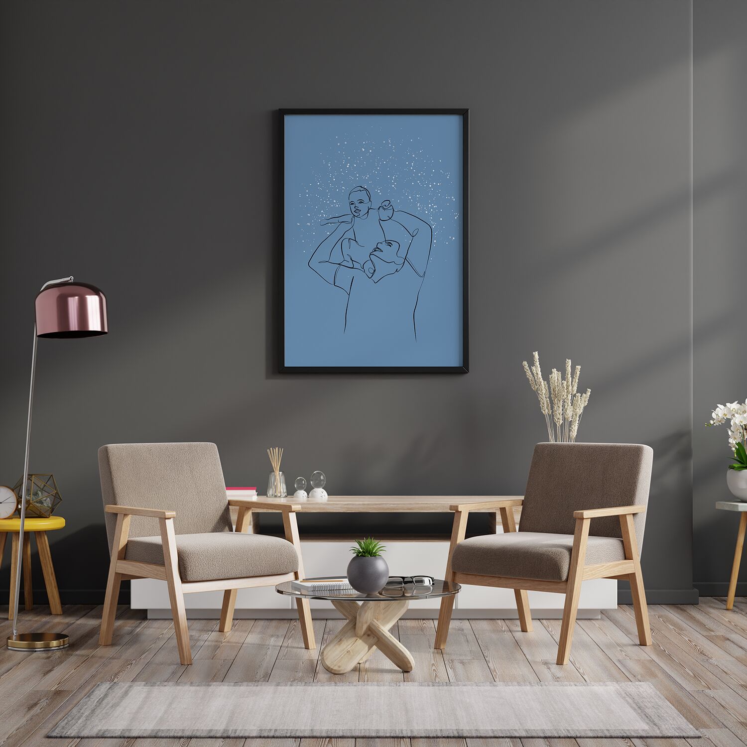 Baby On Father's Shoulder Premium Museum Quality Poster - Image 3