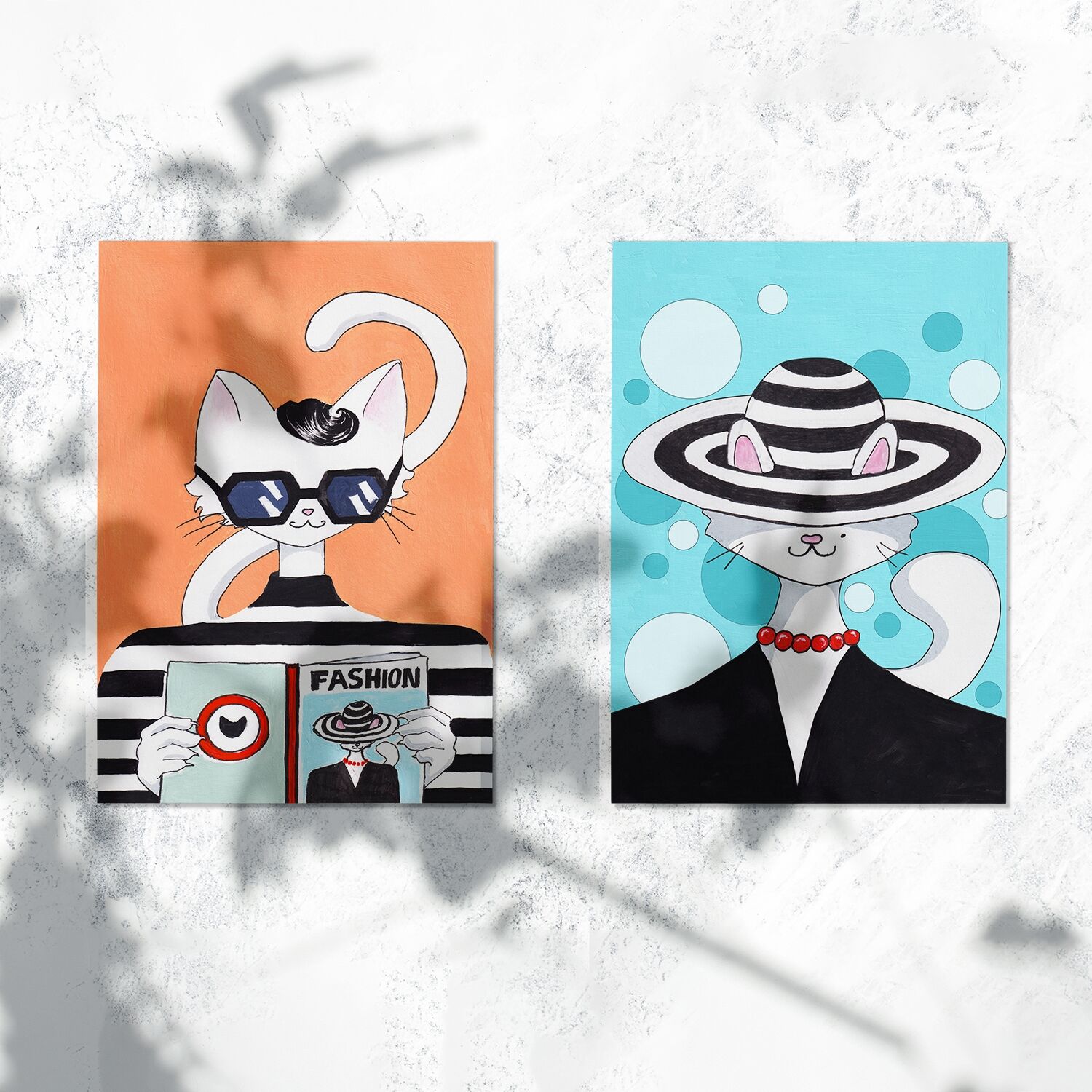 Stylish And Cool Cat Lady Reading Magezine Premium Matte Paper Poster - Image 4