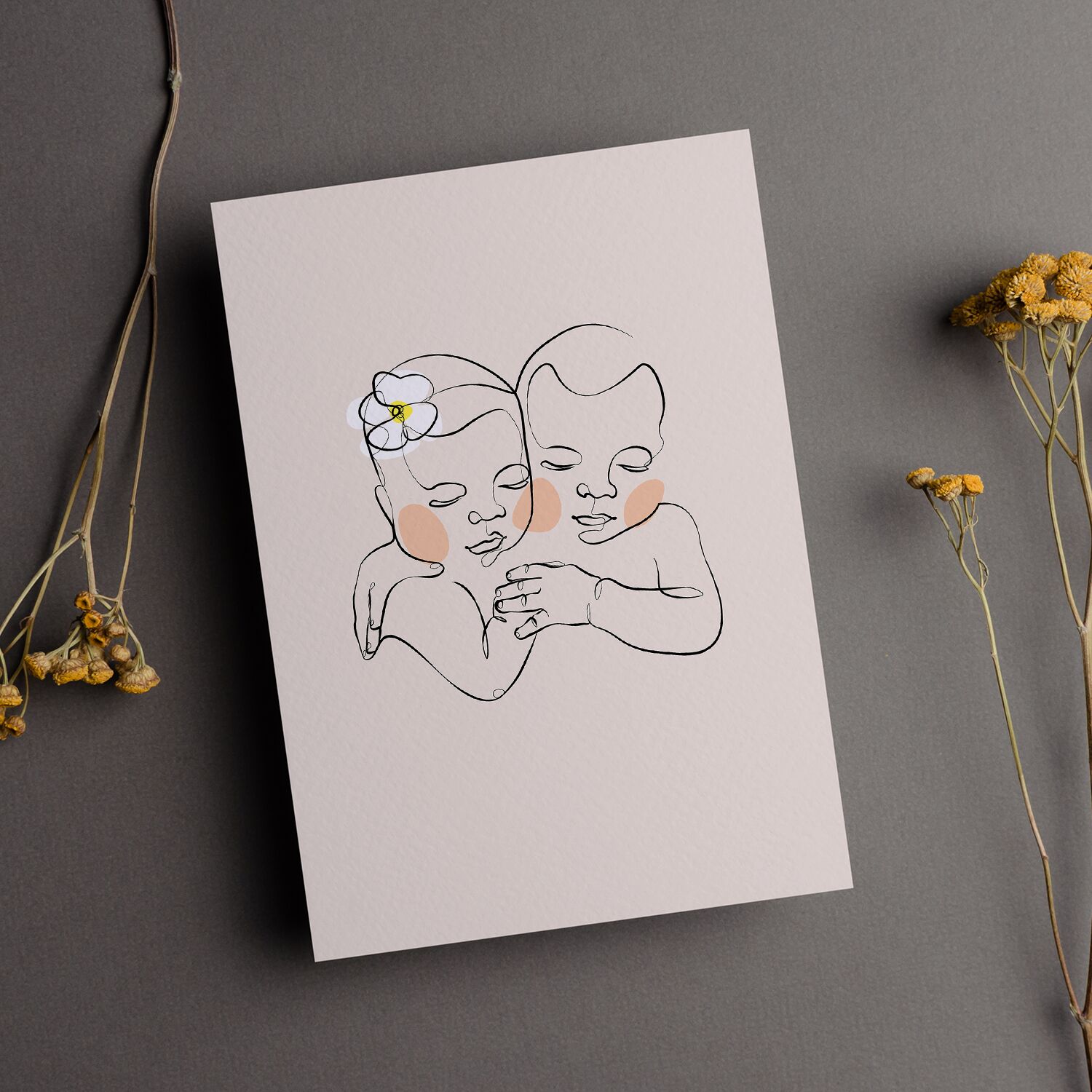 Twin Siblings Together Holding Hands Poster - Image 2