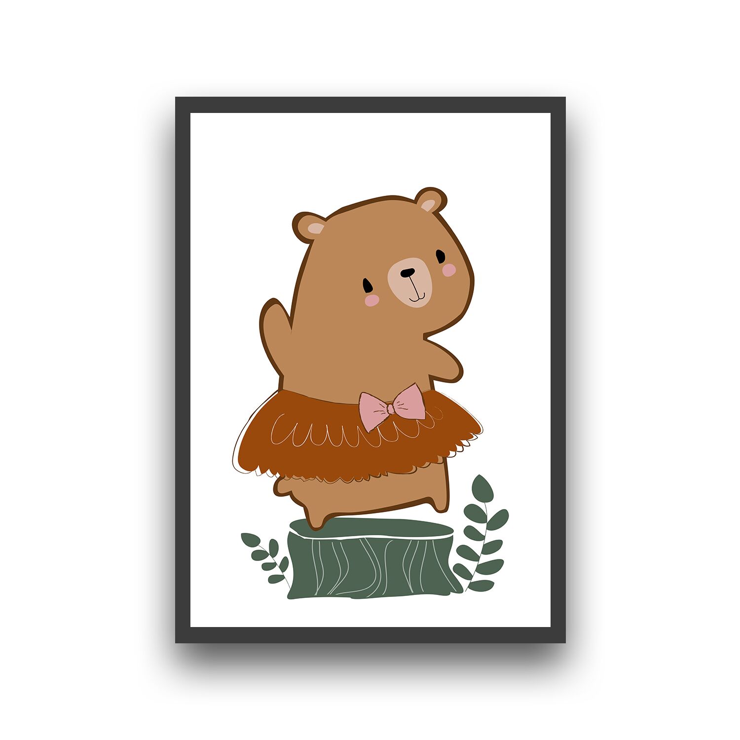 Dancing Bear Premium Matte Paper Wooden Framed Poster