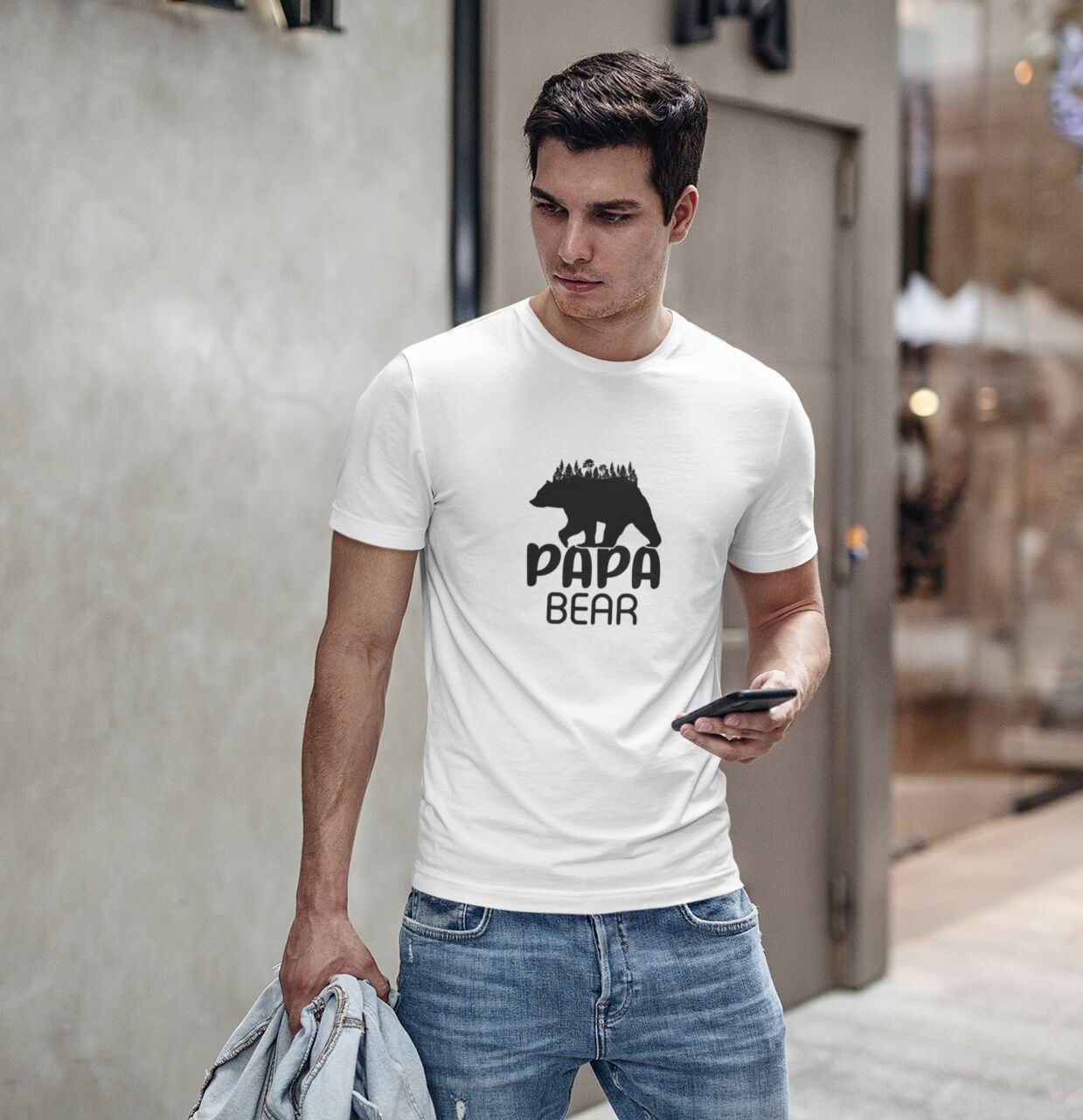 Dad Cool Bear With Forrest Short-Sleeve Unisex T-Shirt