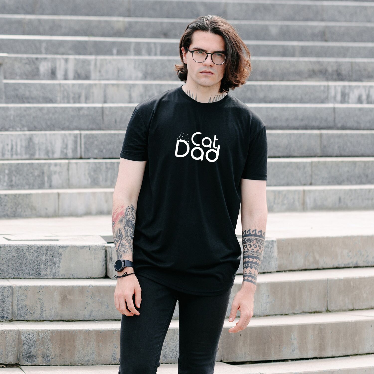 Cat Dad Best Design For Cat Lovers Short-Sleeve Unisex T-Shirt - Image 4