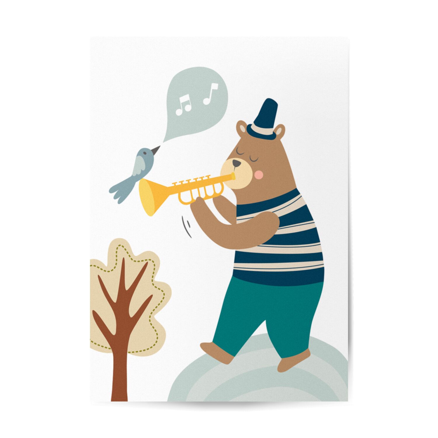 Trumpet Bear Premium Matte Paper Poster