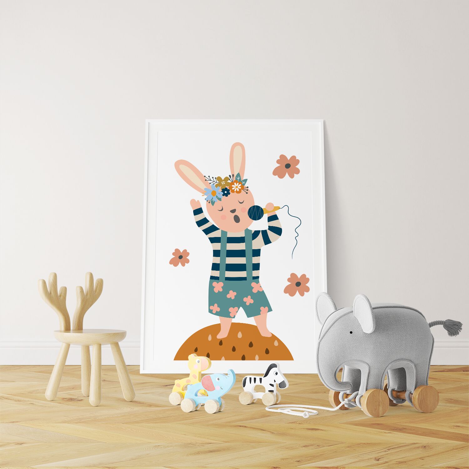 Rabbit Singing Music Premium Matte Paper Poster - Image 3