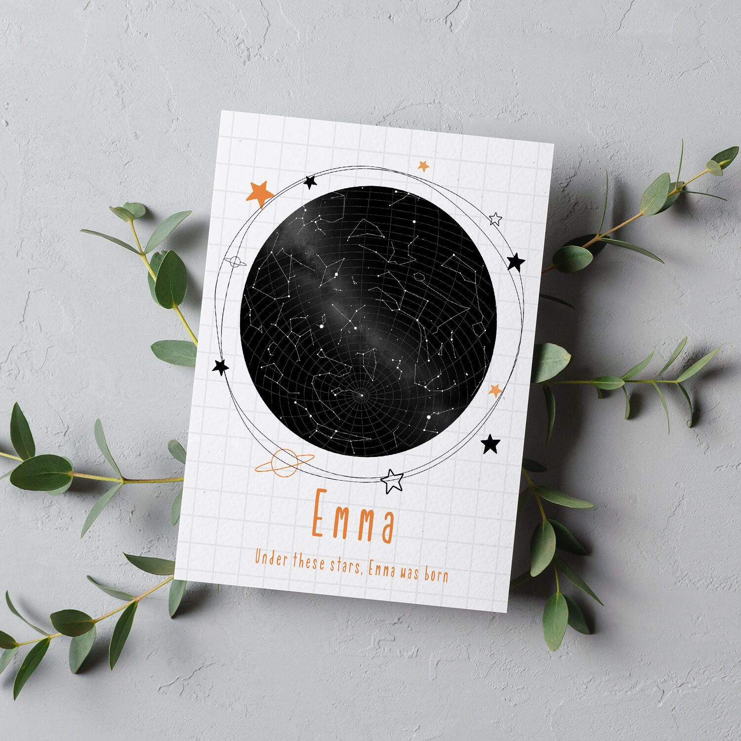 Custom Birthday Gift Star Poster with Hanger | Under the Stars | Personalized Name Print Poster - Image 3