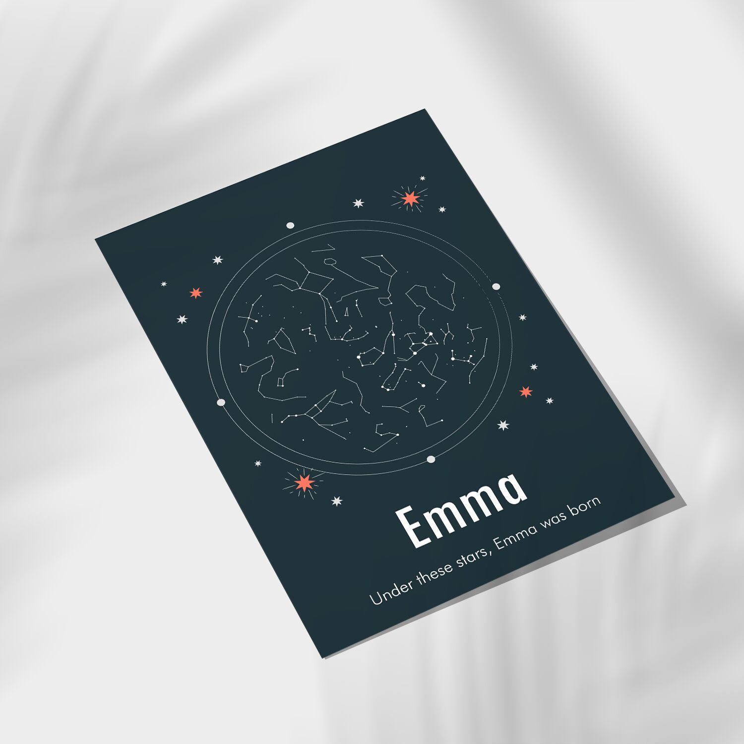 Custom Name Dark Star Map Print Under These Stars | Birthday Gift Poster with Hanger - Image 2