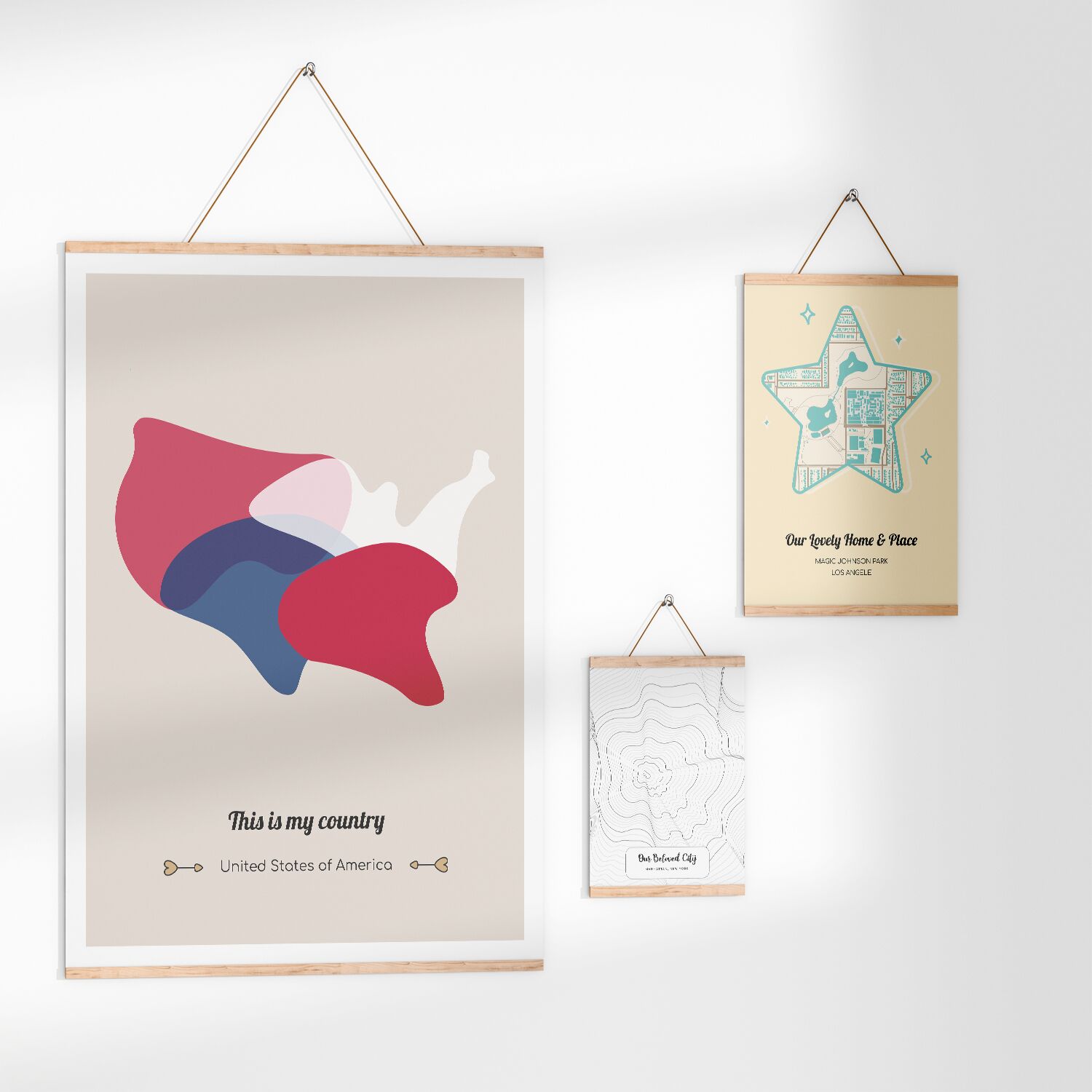 USA Map For Kid's Room Decor Poster with Hangers - Image 4