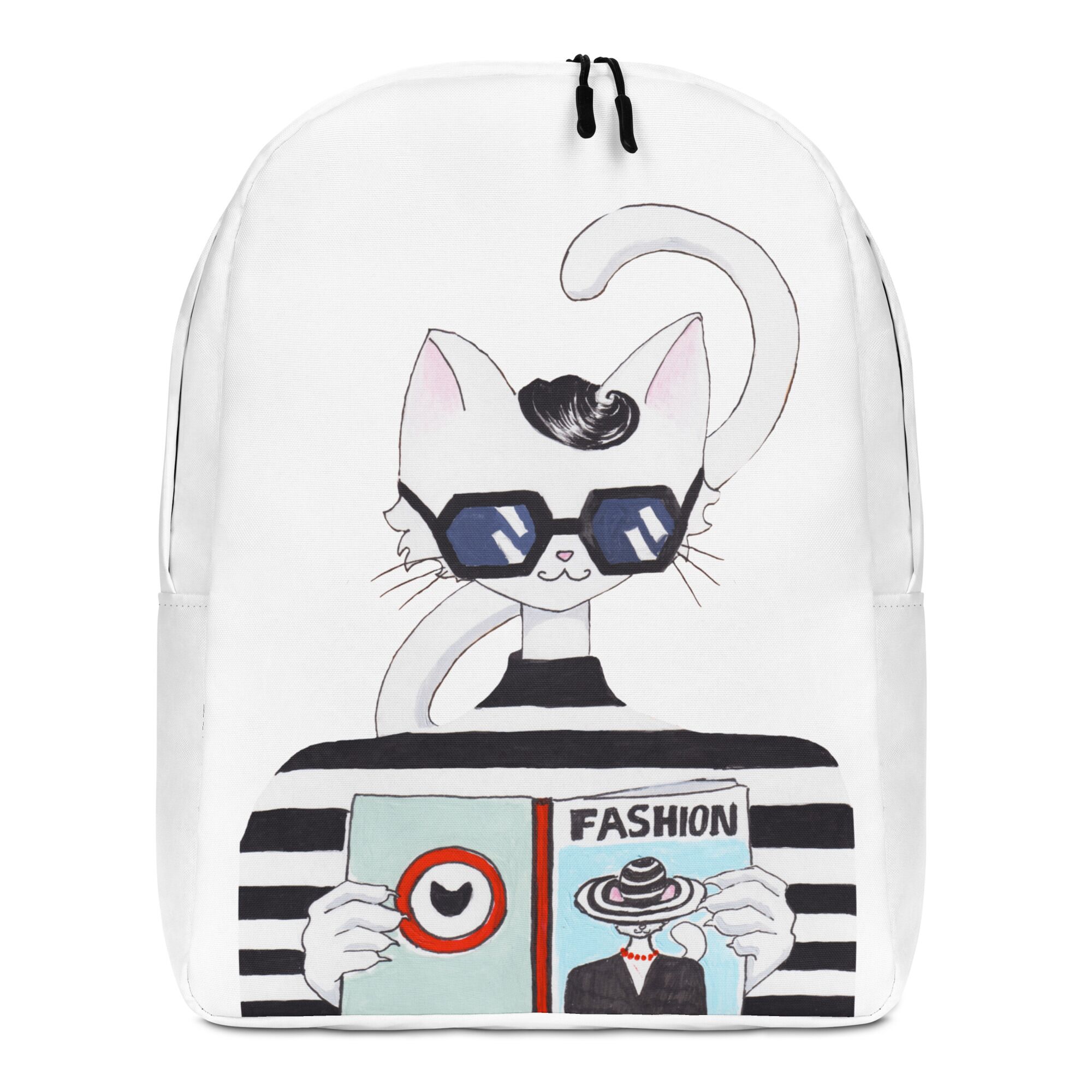 Trendy And Fashionable Lady Cat Minimalist Backpack For Girls