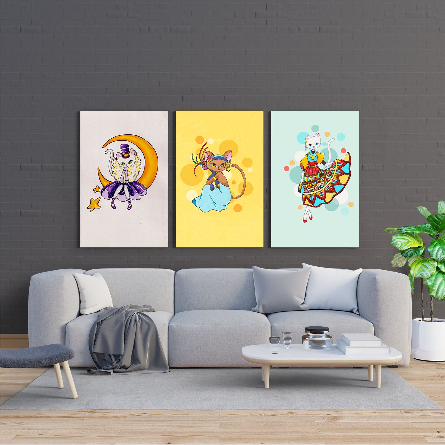 Fashionista Beauty Cat Premium Canvas - Image 3