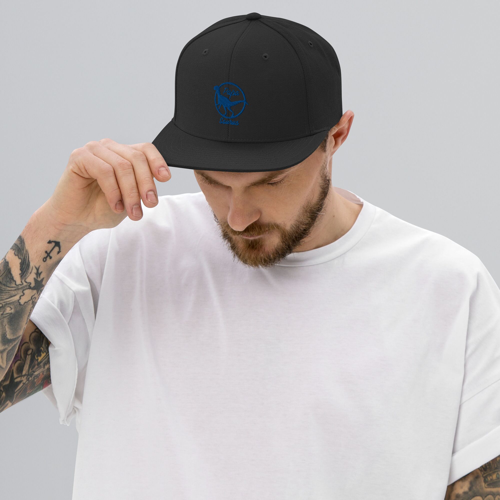 Papa Saurus Snapback Hat - Image 2