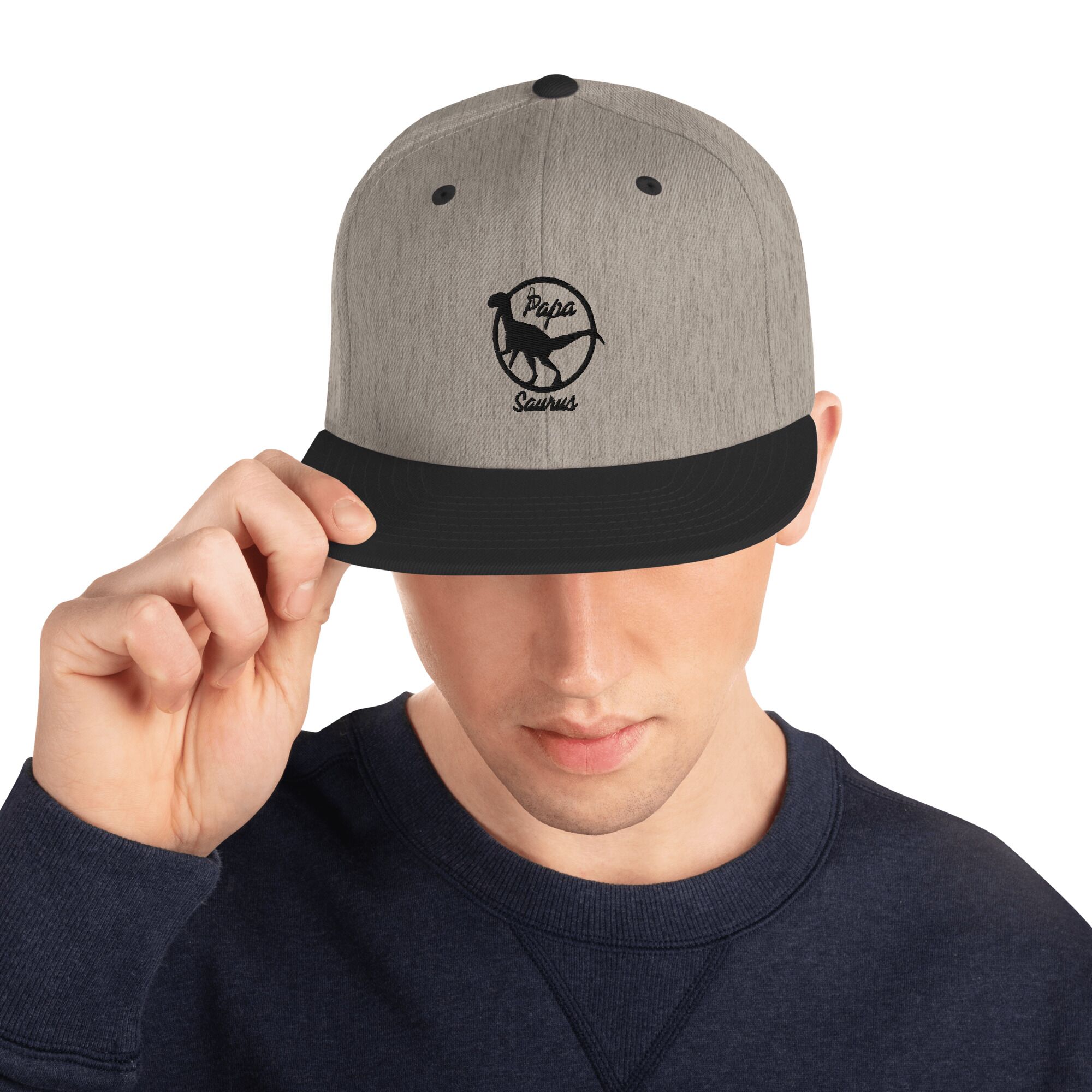 Papa Saurus Snapback Hat - Image 5