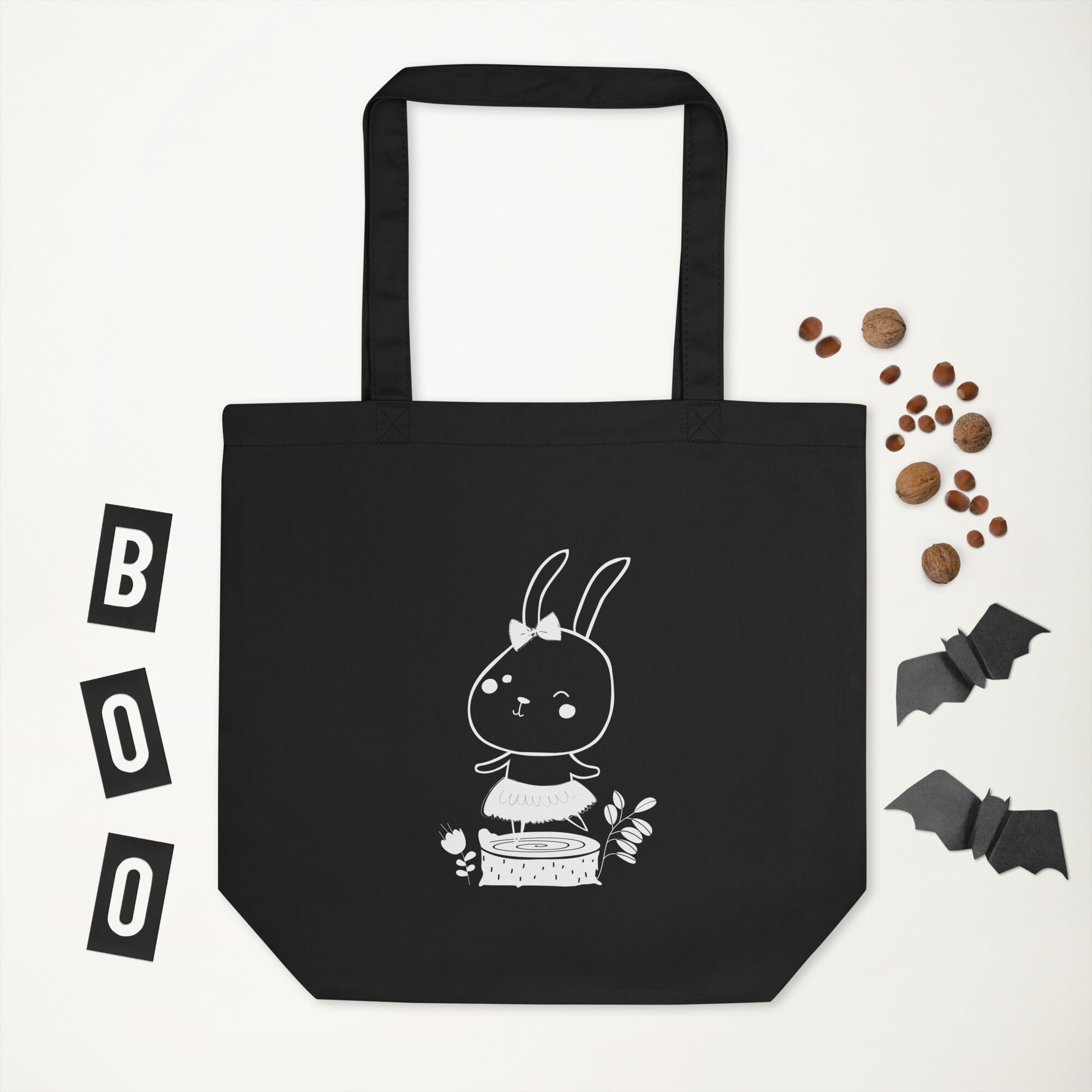 Boho Black Rabbit Eco Tote Bag - Image 7