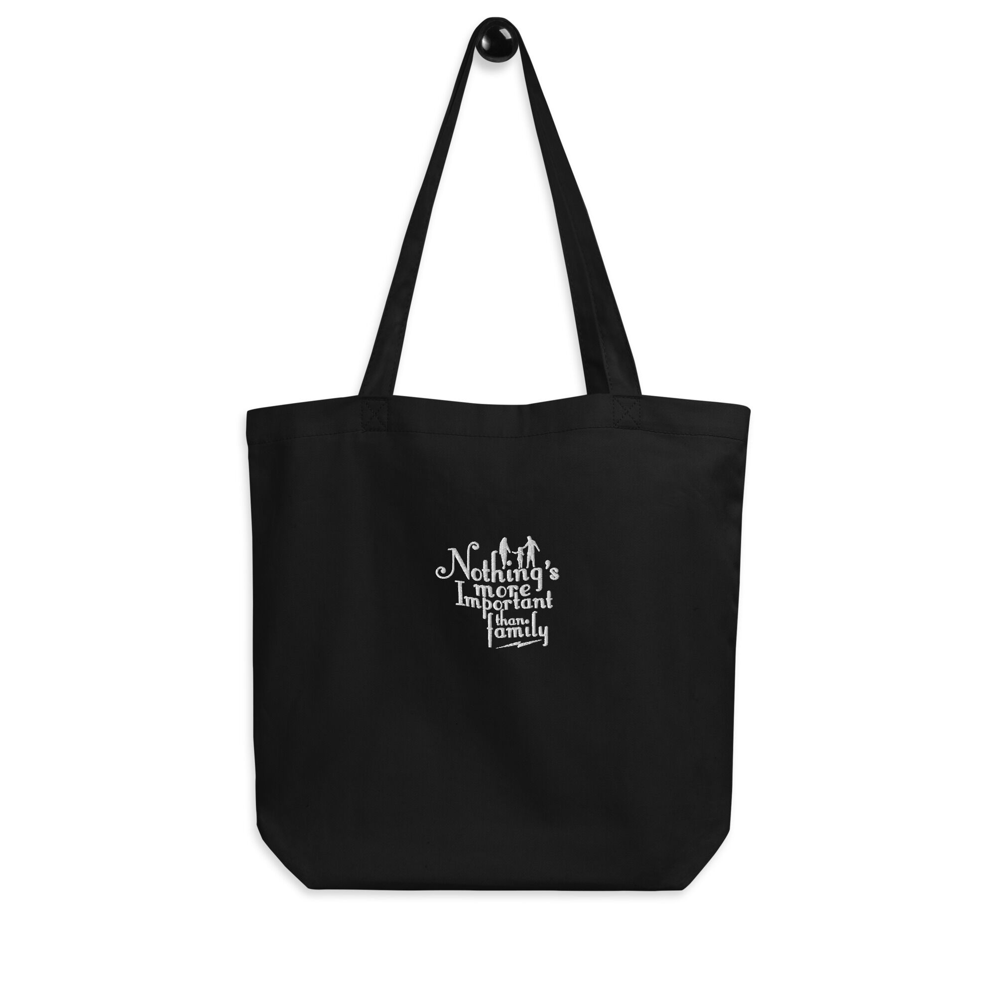 Nothing Is Important Than Family Embroidery Eco Tote Bag - Image 4