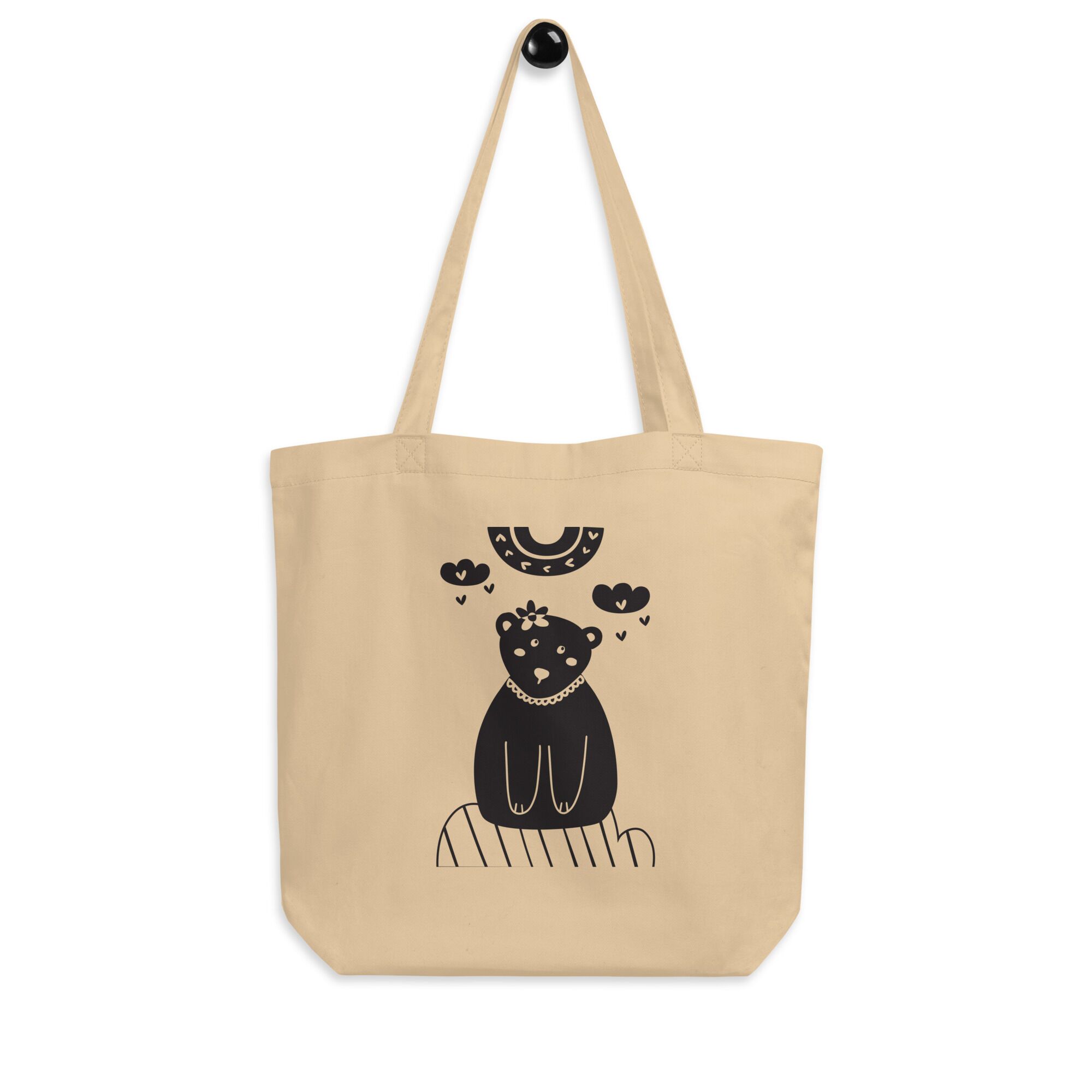 Boho Black Rabbit Eco Tote Bag