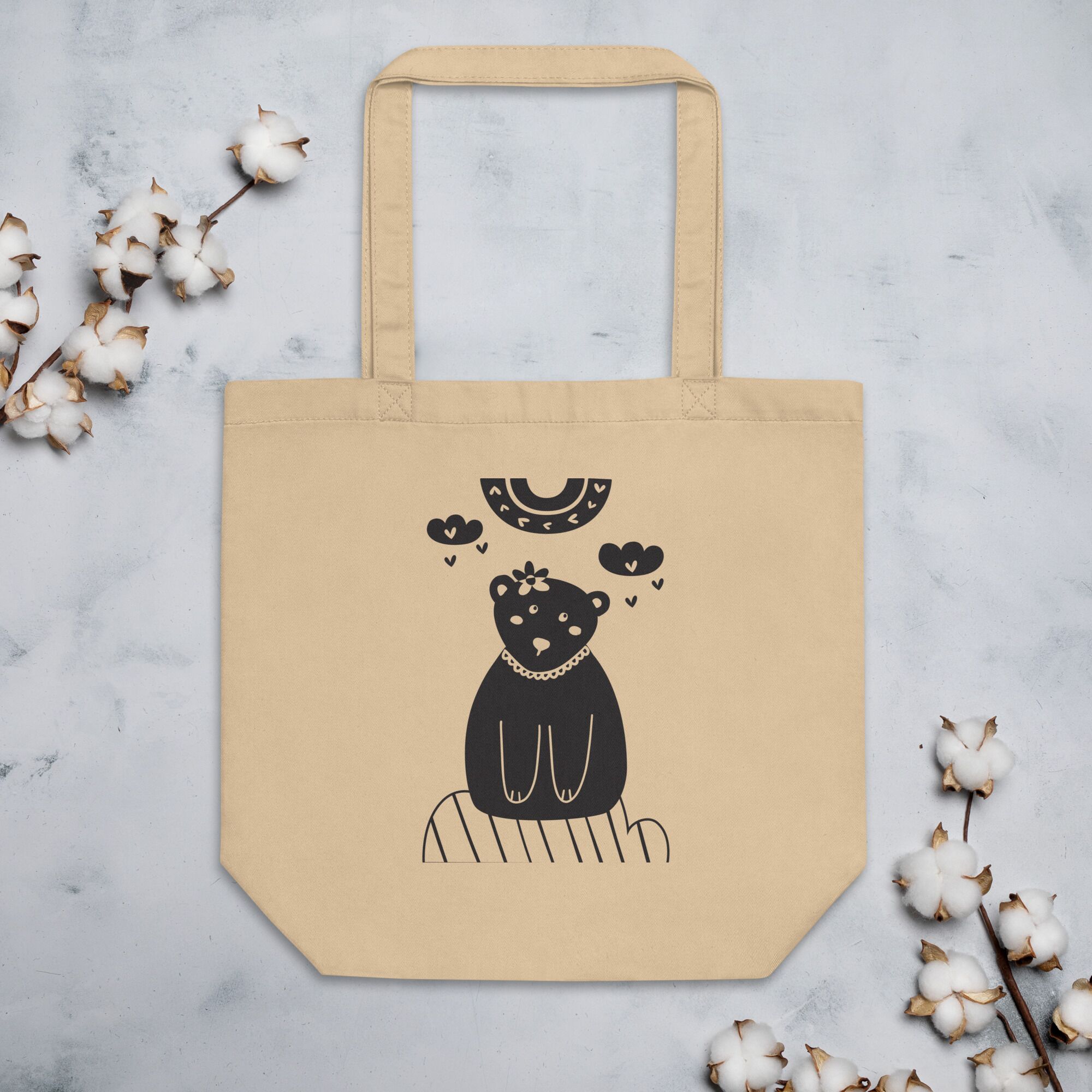 Boho Black Rabbit Eco Tote Bag - Image 2