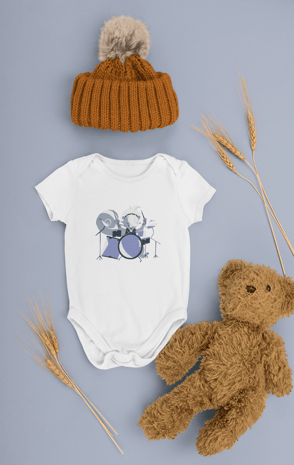 Skunk Drummer Organic Cotton Baby Bodysuit - Image 3
