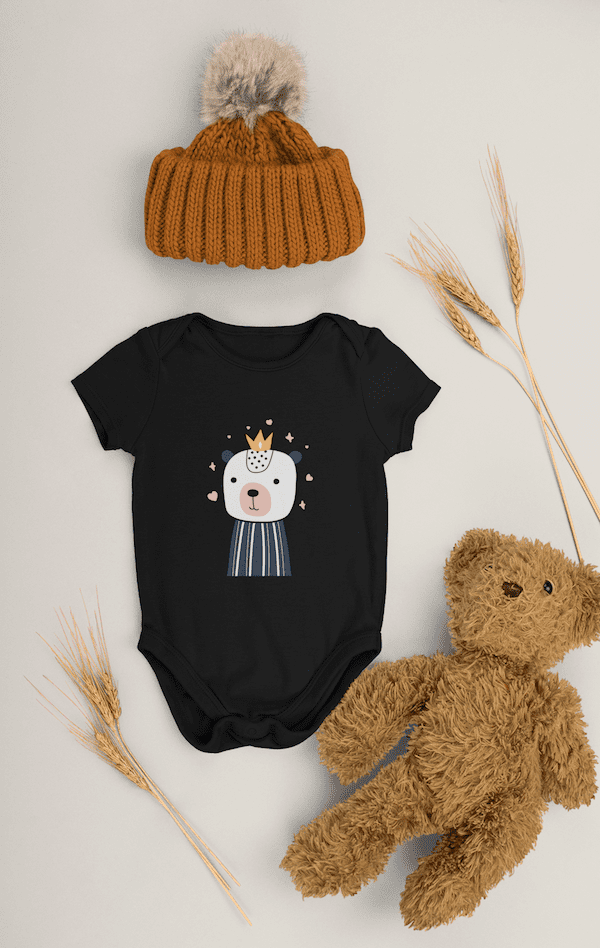 King Bear Baby Short Sleeve One Piece
