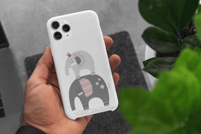 Gray Kid Elephant Riding On Dark Gray Big Elephant Touch Case - Image 3