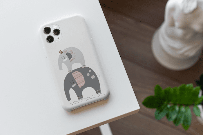 Gray Kid Elephant Riding On Dark Gray Big Elephant Touch Case - Image 4