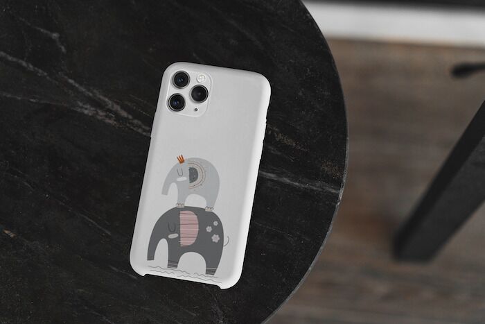 Gray Kid Elephant Riding On Dark Gray Big Elephant Touch Case - Image 5