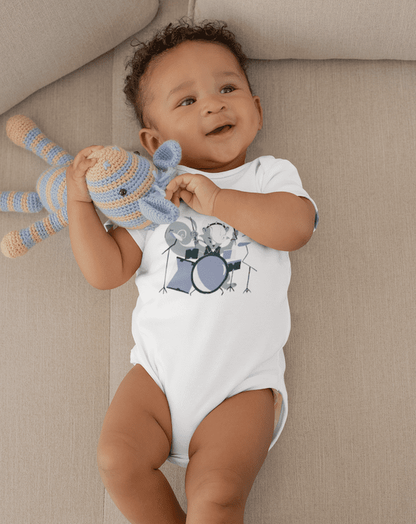 Skunk Drummer Organic Cotton Baby Bodysuit