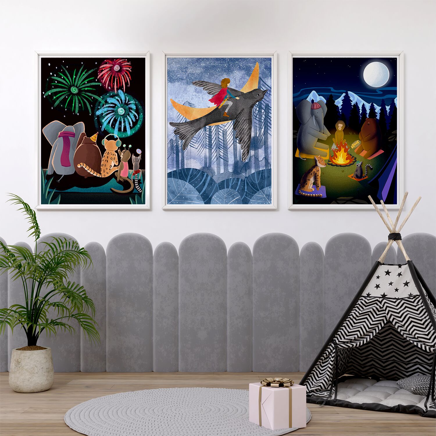 Prince Riding An Eagle Above Winter Forest Personalised Wall Poster For Boys - Image 4