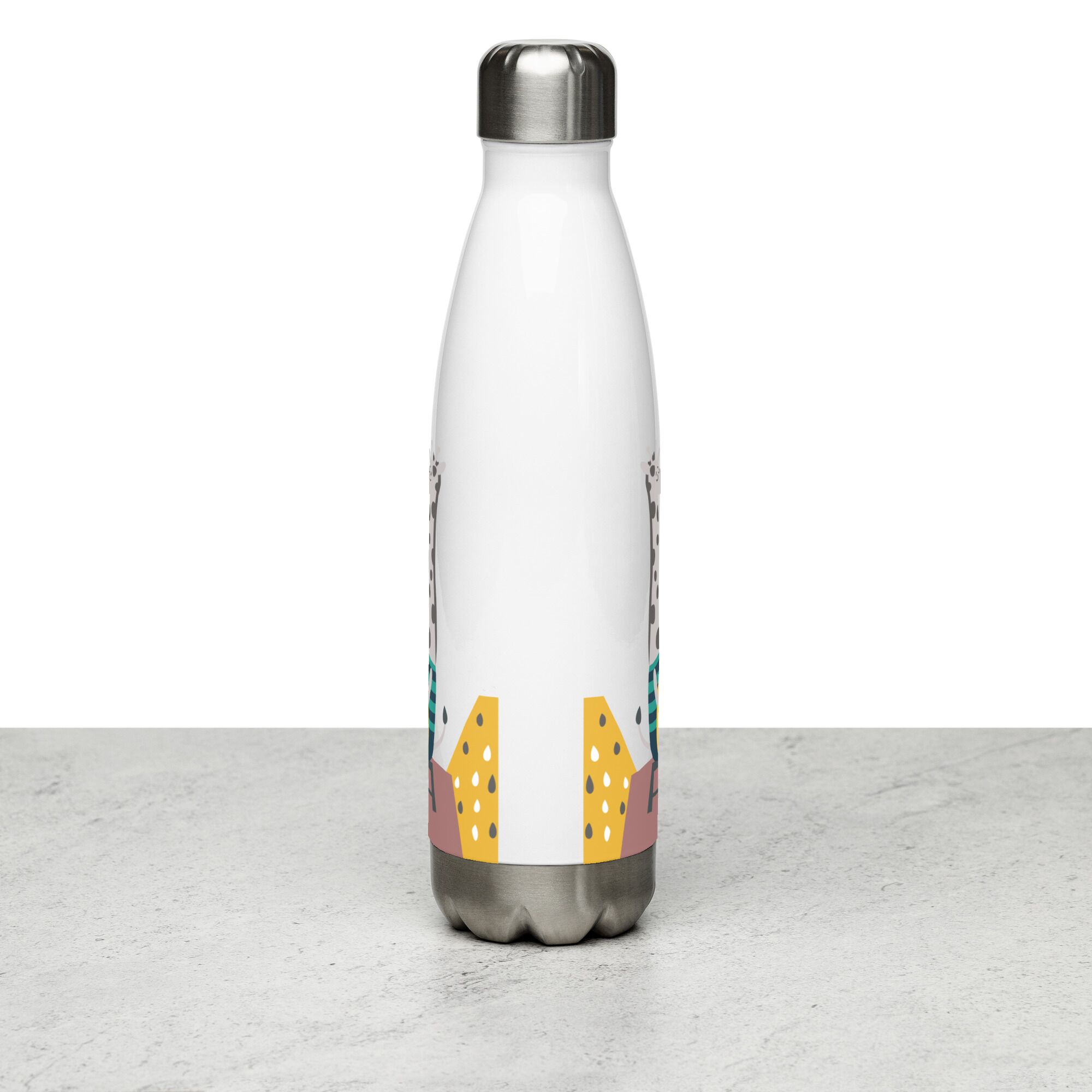 Giraffe Playing Trumpet Stainless Steel Water Bottle - Image 4