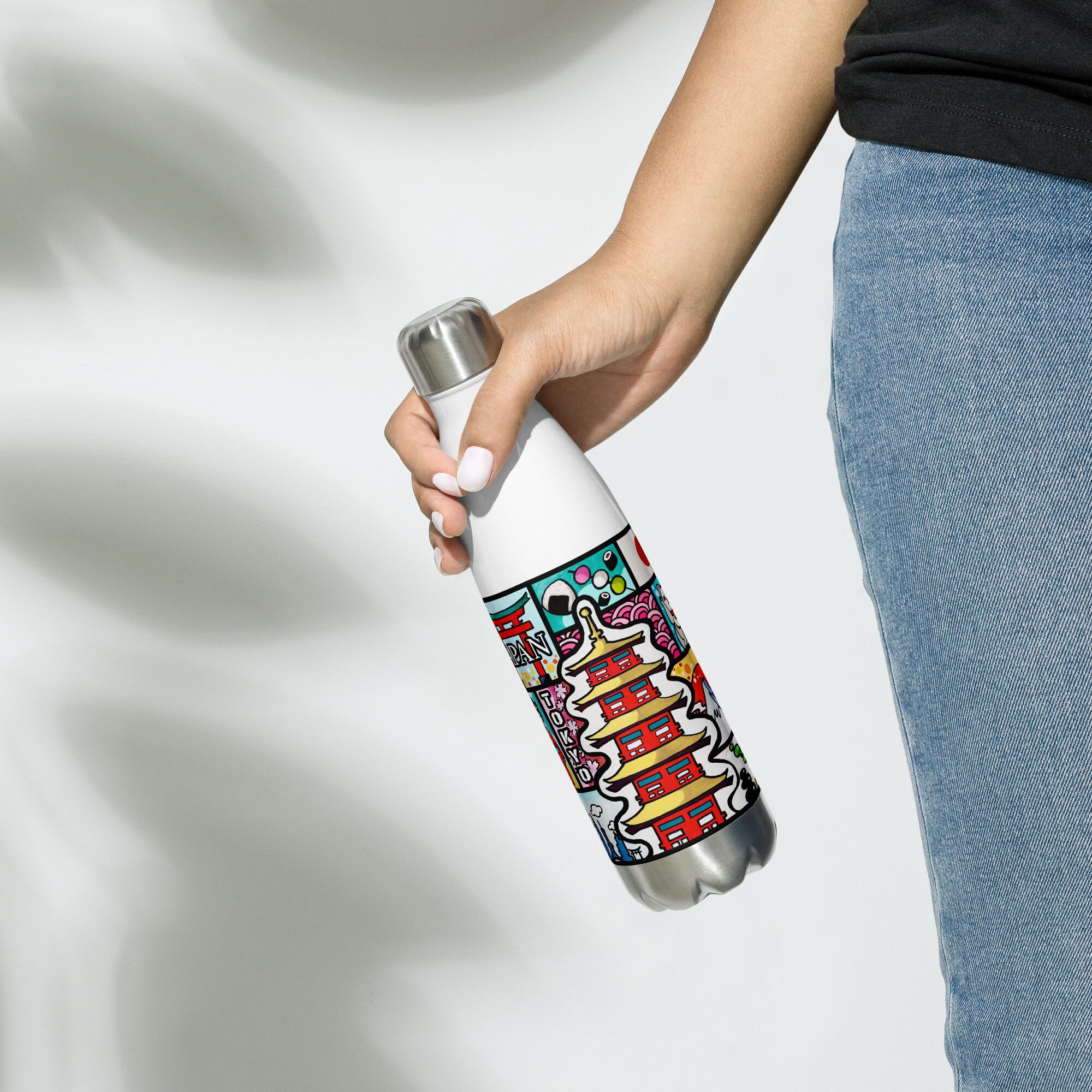 Tokyo Japan Abstract Map Stainless Steel Water Bottle - Image 4