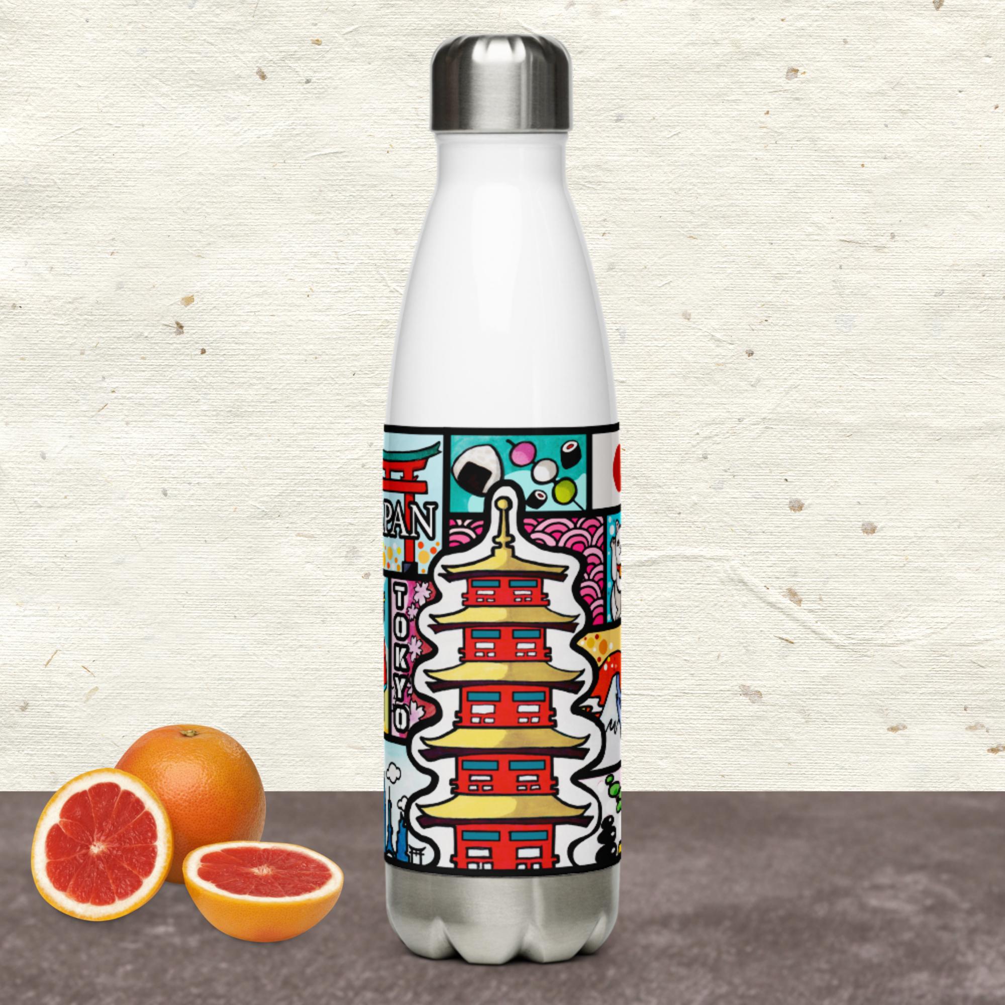 Tokyo Japan Abstract Map Stainless Steel Water Bottle