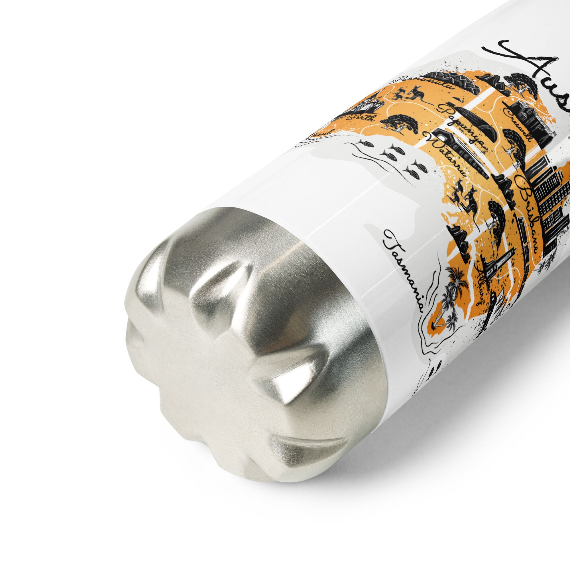 Australia Illustrated Map Stainless Steel Water Bottle - Image 3