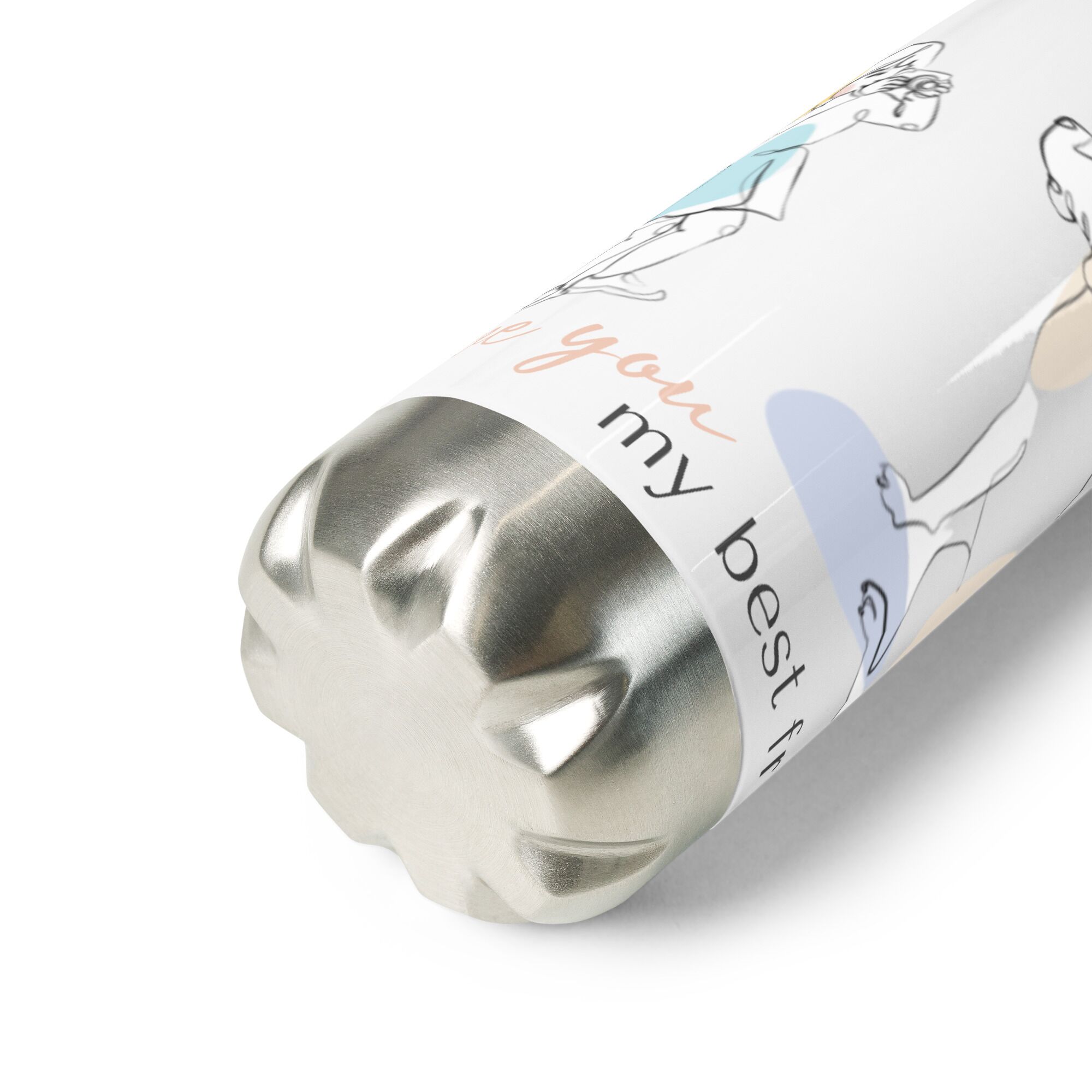 Little Girl Take Photo For Her Dog Stainless Steel Water Bottle - Image 6