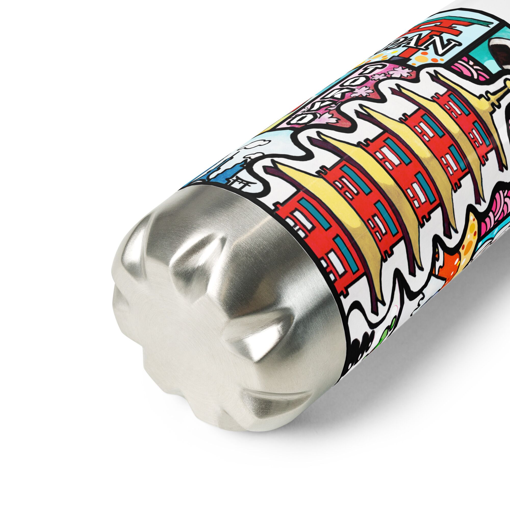 Tokyo Japan Abstract Map Stainless Steel Water Bottle - Image 8