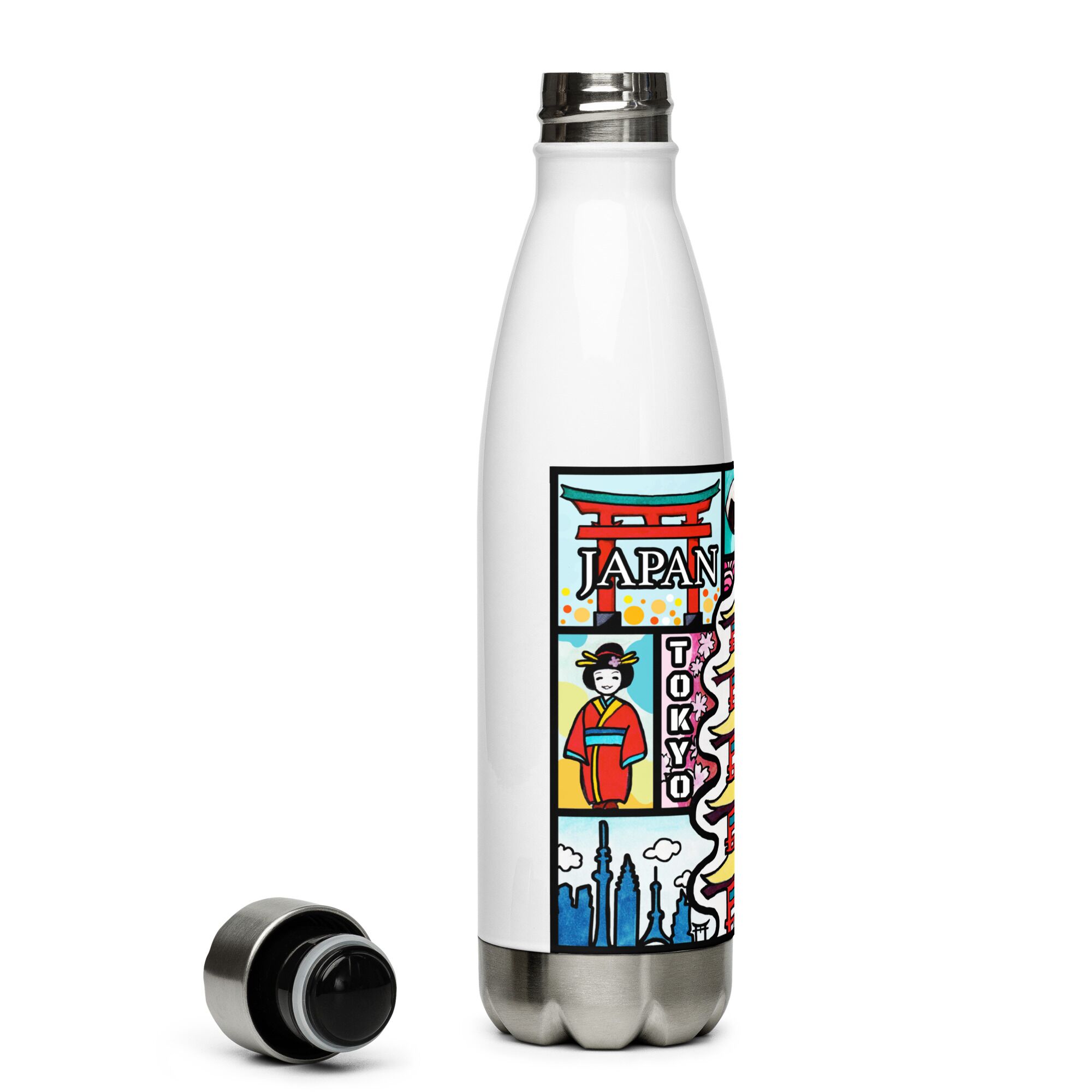 Tokyo Japan Abstract Map Stainless Steel Water Bottle - Image 9