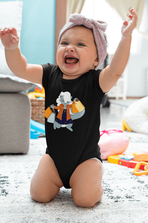 Skunk Queen Shopper Organic Cotton Baby Bodysuit - Image 2