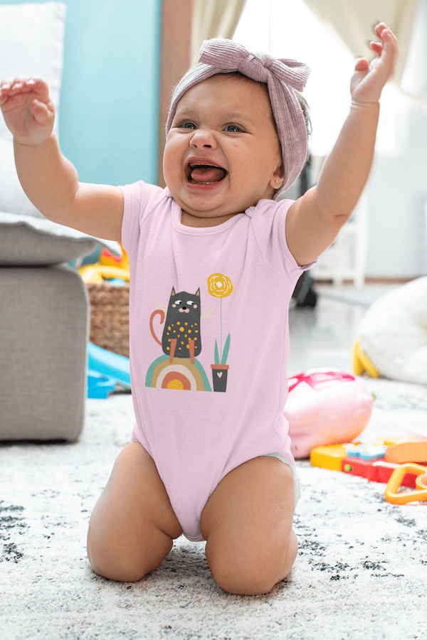 A Dreamy Cat Baby Short Sleeve One Piece - Image 3