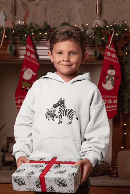Cool Zebra Nordic Kids Fleece Hoodie - Image 6