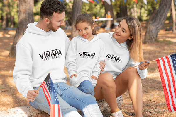 Vinapa Logo Minimalist Style Kids Fleece Hoodie - Image 4