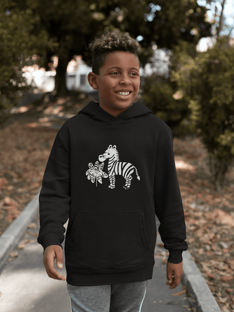 Cool Zebra Nordic Kids Fleece Hoodie - Image 3