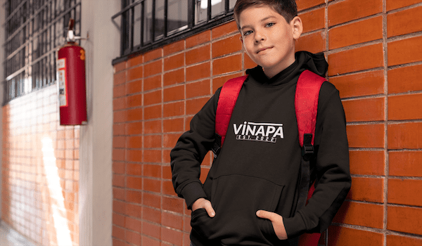 Vinapa Logo Minimalist Style Kids Fleece Hoodie - Image 5