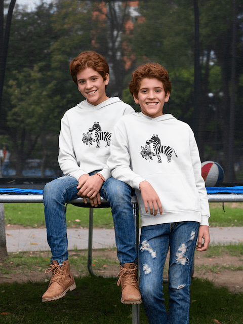 Cool Zebra Nordic Kids Fleece Hoodie - Image 5