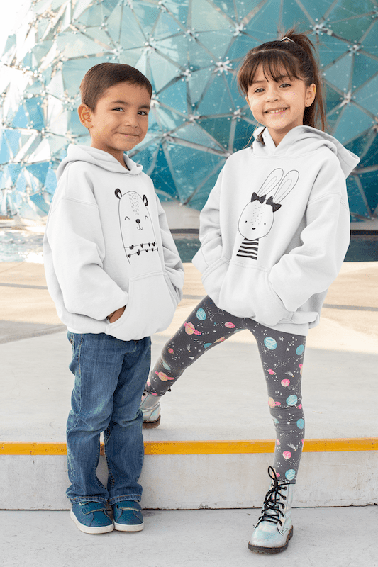 Nordic Rabbit Kids Fleece Hoodie - Image 4