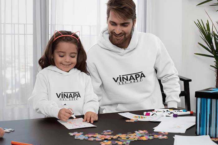 Vinapa Logo Minimalist Style Kids Fleece Hoodie - Image 2