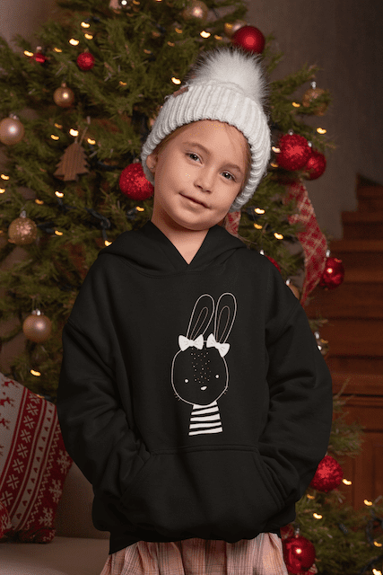 Nordic Rabbit Kids Fleece Hoodie - Image 2